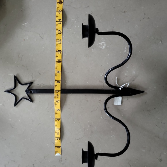 Primitive Black Cast Iron Candle Sconce - Picture 4 of 5